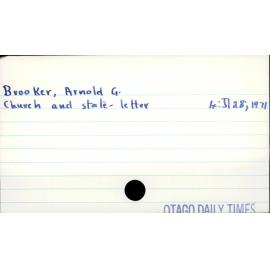 Brooker, Arnold G.