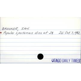 BROOKER, IAN.