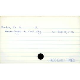 Morton, Dr.   R.      S.