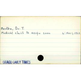 Morton, Dr T