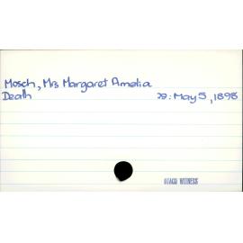 Mosch, Mrs Margaret Amelia