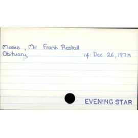 Moses, Mr Frank Restall