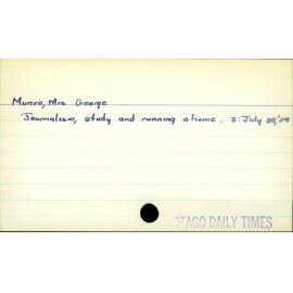 Munro, Mrs George