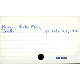 Munro, Hilda May