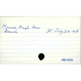 Munro, Hugh Ann