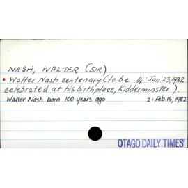 NASH, WALTER (SIR)