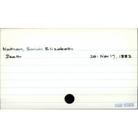 Nathan, Sarah Elizabeth