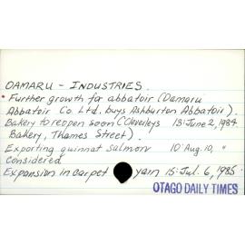 Oamaru - Industries