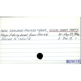 New Zealand - Politics and Government - Social Credit Party
