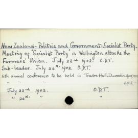 New Zealand - Politics and Government - Socialist Party