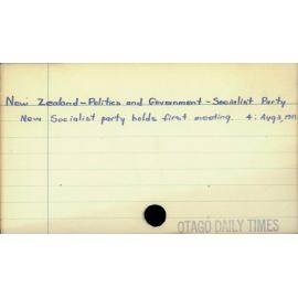 New Zealand - Politics and Government - Socialist Party