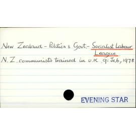 New Zealand - Politics and Government - Socialist Labour League