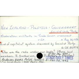 New Zealand - Politics and Government - Socialist Unity Party