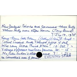 New Zealand - Politics and Government - Values Party