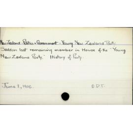 New Zealand - Politics and Government - Young New Zealand Party