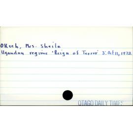 O'Kech,  Mrs. Sheila