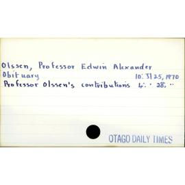 Olssen, Professor Edwin Alexander