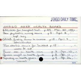 OTAGO AREA HEALTH BOARD