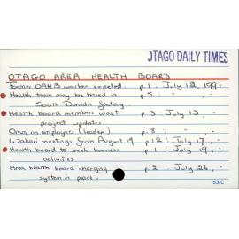 OTAGO AREA HEALTH BOARD