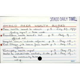 OTAGO AREA HEALTH BOARD