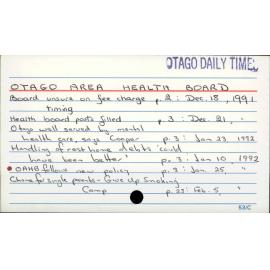 OTAGO AREA HEALTH BOARD