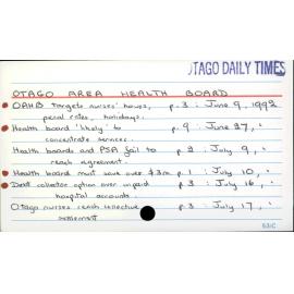 OTAGO AREA HEALTH BOARD