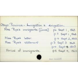 Otago Province Immigration & Emigration