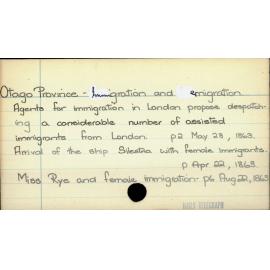 Otago Province - Immigration and emigration
