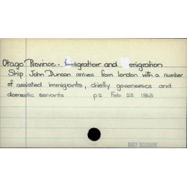 Otago Province - Immigration and emigration