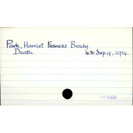 Park, Harriet Frances Brady