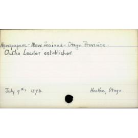 Newspapers - New Zealand - Otago Province 