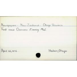 Newspapers - New Zealand - Otago Province 