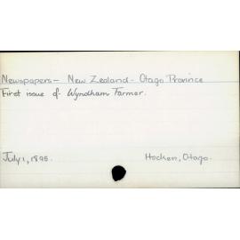 Newspapers - New Zealand - Otago Province 