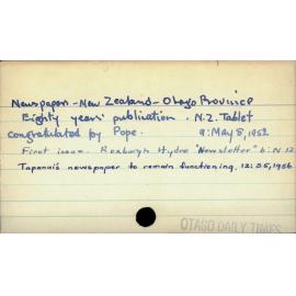 Newspapers - New Zealand - Otago Province