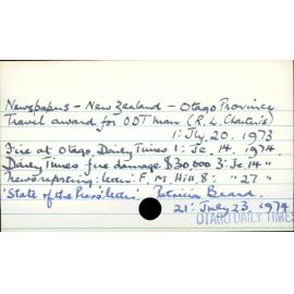 Newspapers - New Zealand - Otago Province