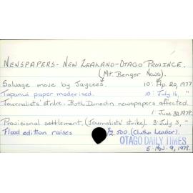 Newspapers - New Zealand - Otago Province