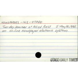 Newspapers - N.Z.- Otago 