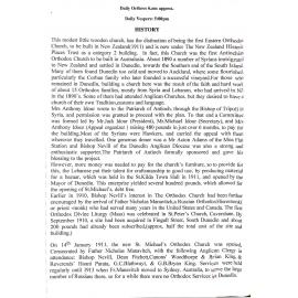 History of St Michaels Orthodox church