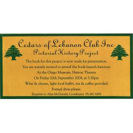 Invitation to the book launch of Lebanon's Children