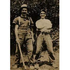 Joseph George and his son, John George on the Catlin's Farm.