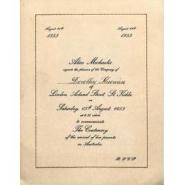 Invitation to Dorothy Theomin