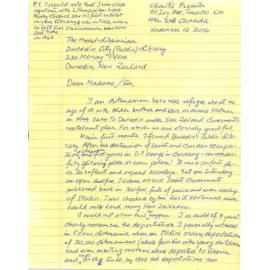 Letter to "The Head Librarian" from Ginutis Procuta