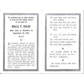 Hala Isaac memorium 