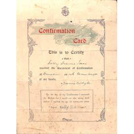 Kelly Isaac confirmation certificate