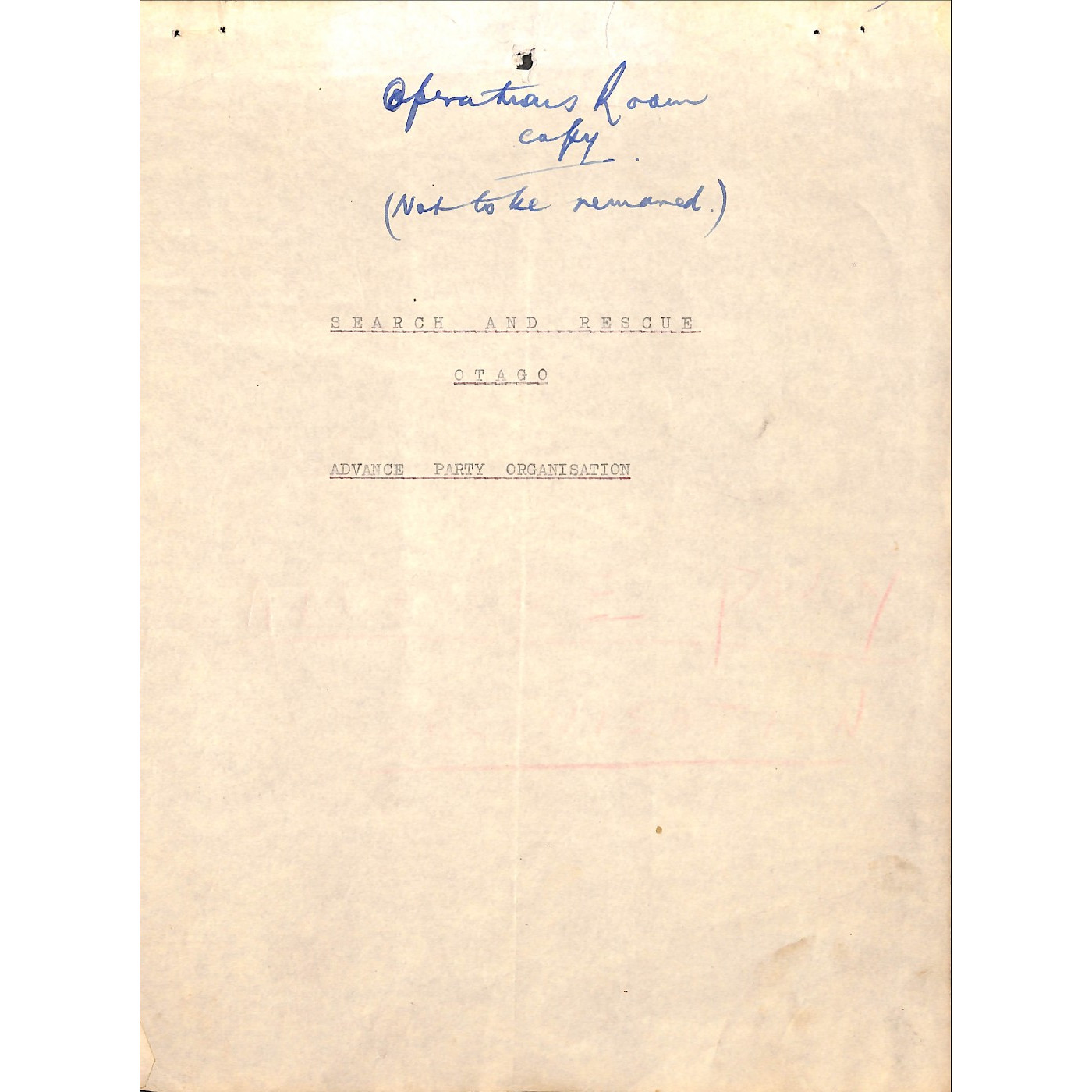 Otago Advance party organisation -Operations Room copy