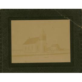 Faded photograph of a church 
