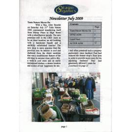 Otago Organics Newsletter July 2009