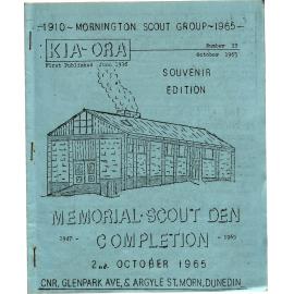 Memorial Scout Den Completion - Souvenir Edition Magazine