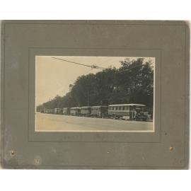 Peninsula Motor Service bus fleet at the Queens Gardens