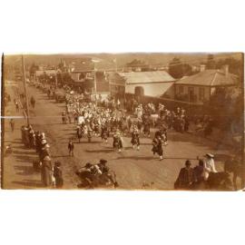 Pipe band leads the Peace Parade in Mosgiel.